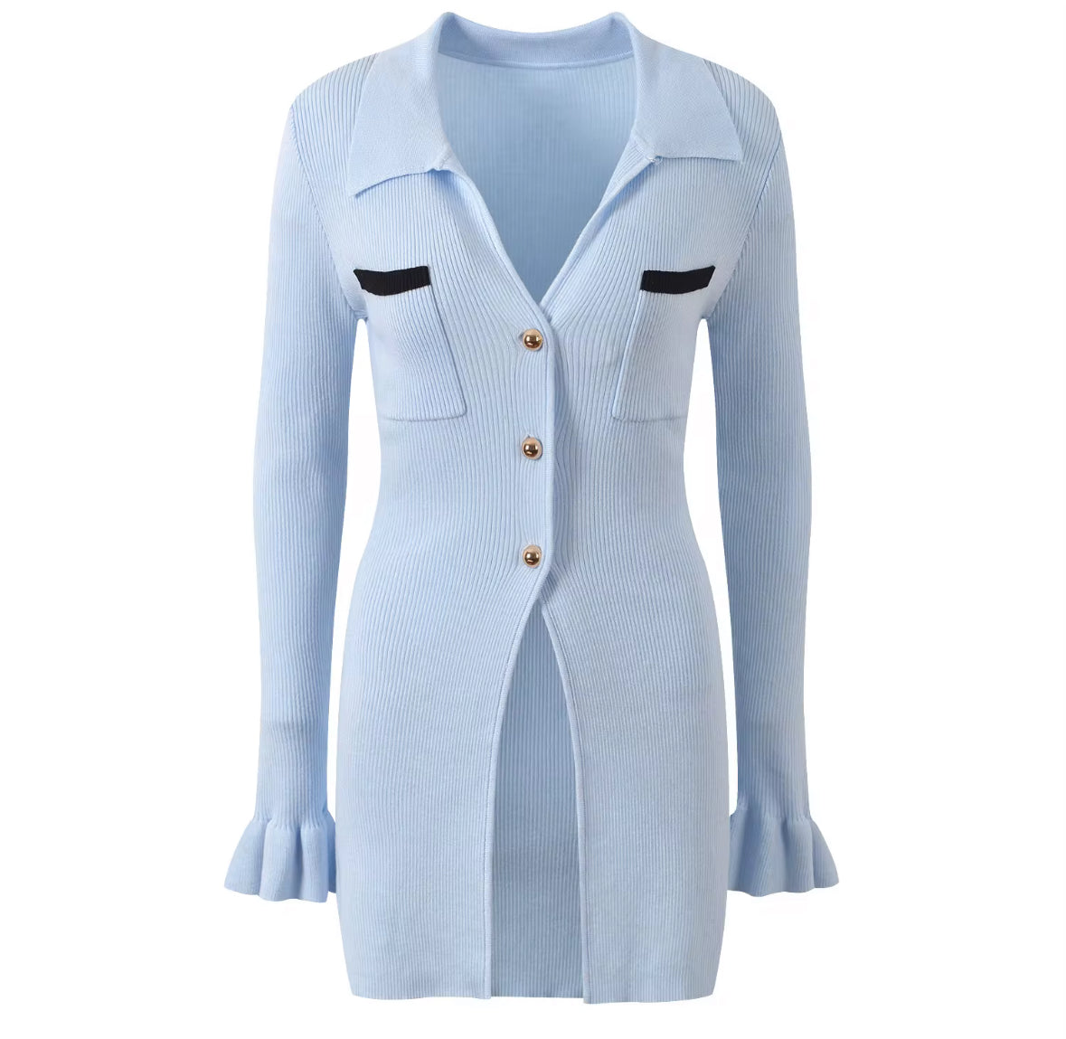 Blue Belle Ribbed Cardigan