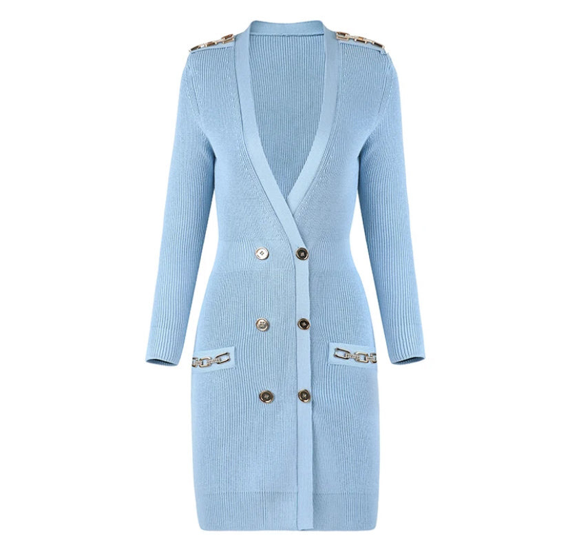 Jazmin Knit mini dress in blue