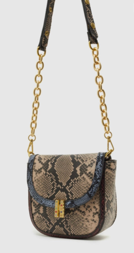 Beige Serpent Shoulder Bag